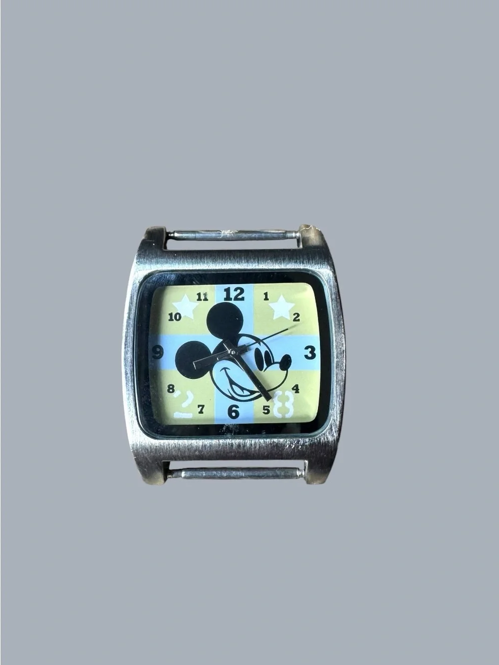 Vintage Disney Store Mickey Mouse Square Watch Japan Movement Stainless Steel No